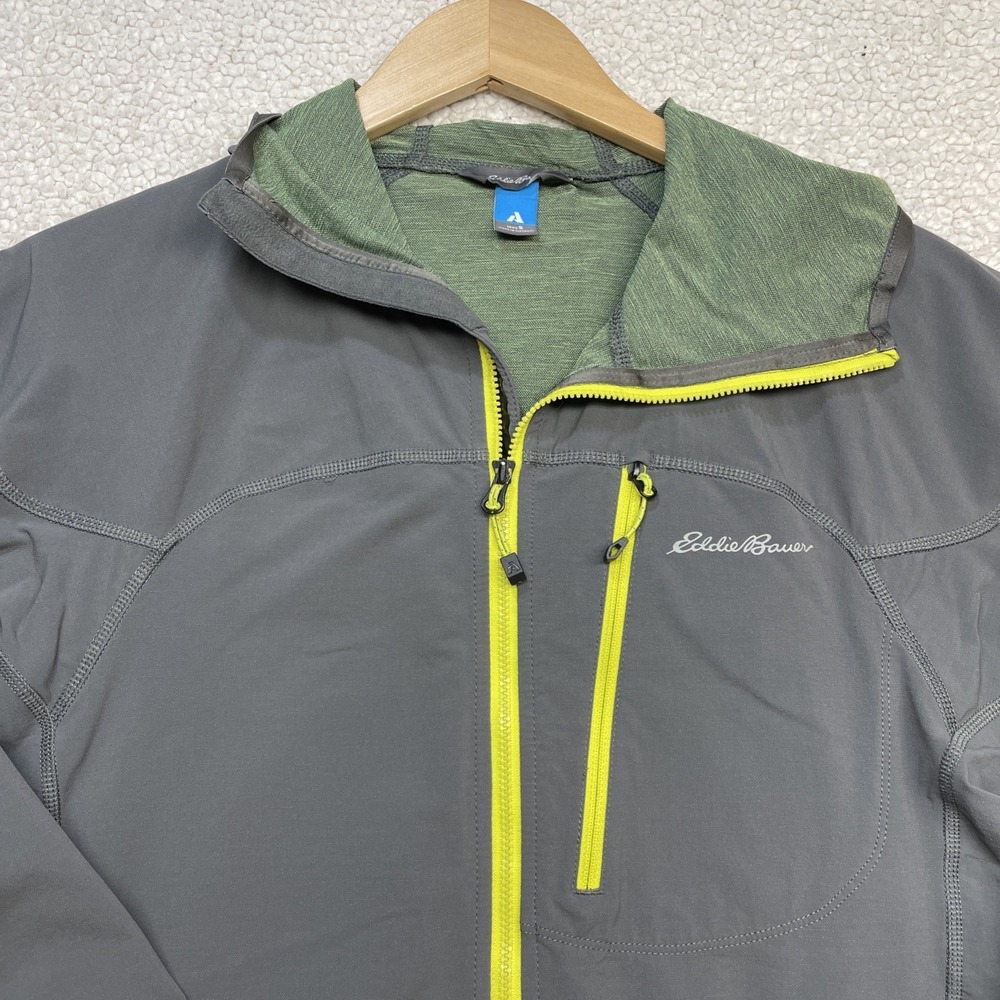 Eddie Bauer Jacket‎ Mens M Grey First Ascent Softshell Full Zip Hiking Outdoor